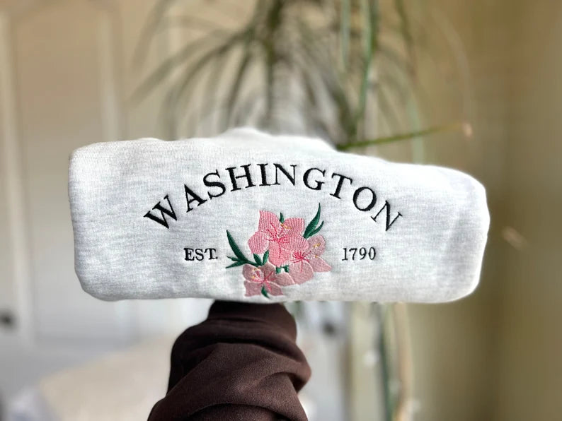 Embroidered US State Flowers Custom Sweatshirt