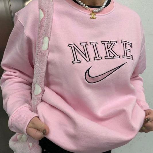 Light Pink Nike Swoosh Embroidered Sweatshirt