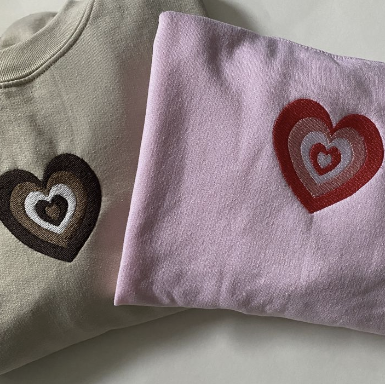 Powerpuff Girl Retro Hearts Embroidered Sweatshirt