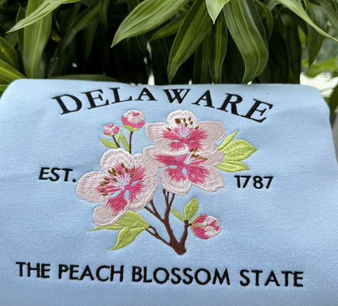 Embroidered US State Flowers Custom Sweatshirt