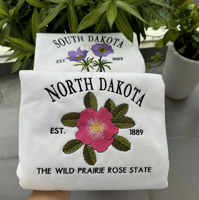 Embroidered US State Flowers Custom Sweatshirt