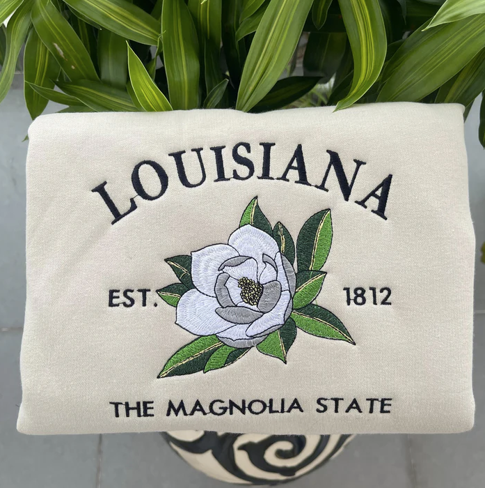 Embroidered US State Flowers Custom Sweatshirt