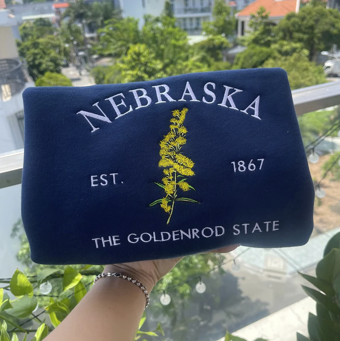 Embroidered US State Flowers Custom Sweatshirt