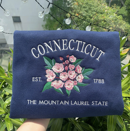 Embroidered US State Flowers Custom Sweatshirt