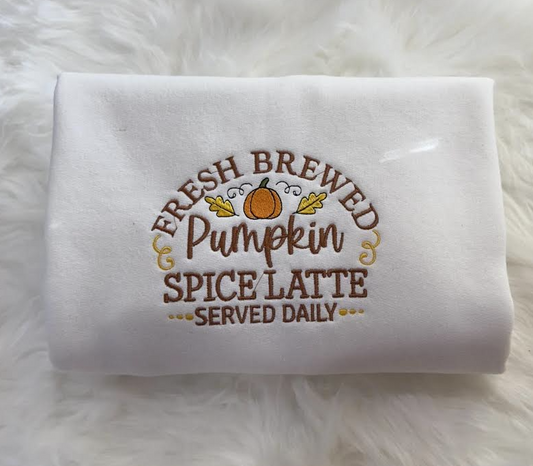 Halloween Pumpkin Spice Latte Embroidered Sweatshirt