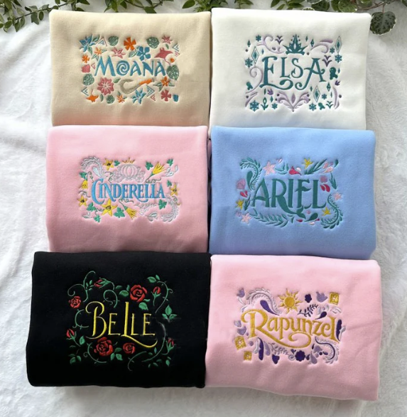 Disney Princess Embroidered Crewneck Sweatshirt