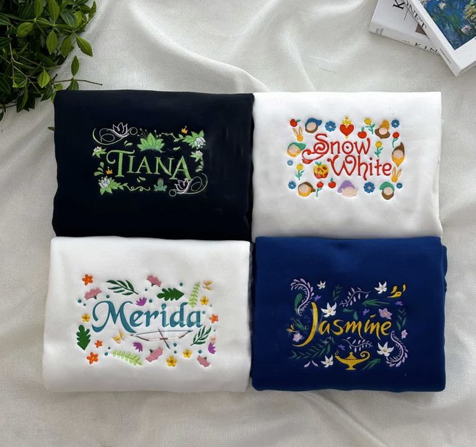 Disney Princess Embroidered Crewneck Sweatshirt