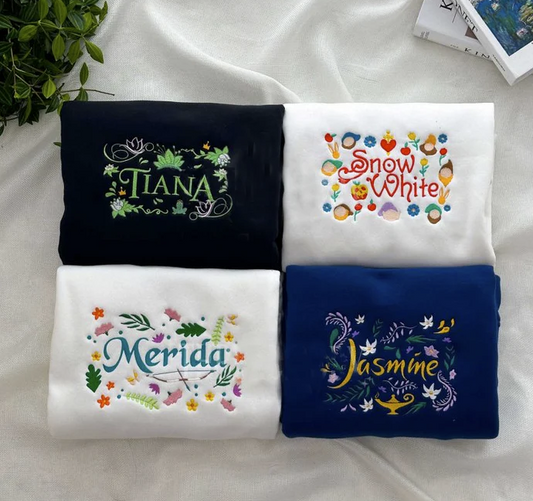 Disney Princess Embroidered Crewneck Sweatshirt