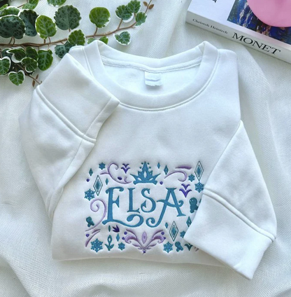 Disney Princess Embroidered Crewneck Sweatshirt