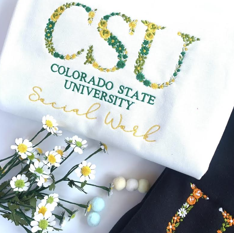 custom colorado state university floral college crewneck sweatshirt