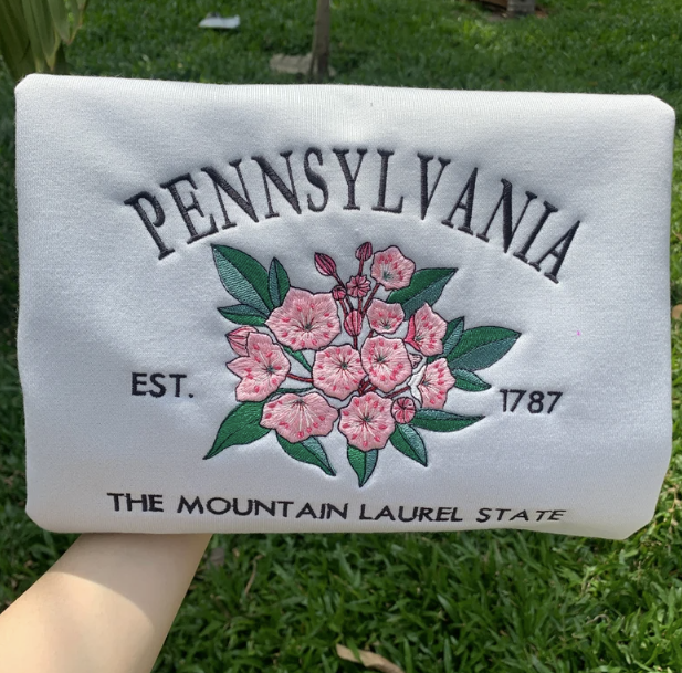 Embroidered US State Flowers Custom Sweatshirt