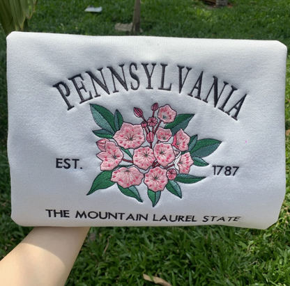 Embroidered US State Flowers Custom Sweatshirt