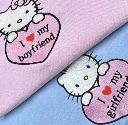 Hello Kitty Boyfriend/Girlfriend Couple Embroidered Sweatshirt